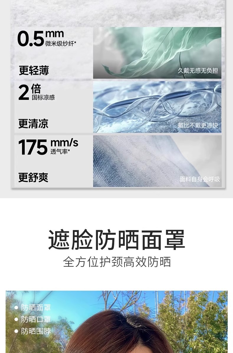 可喝水防晒面罩女夏季防紫外线口罩冰丝全脸基尼护颈面纱透气遮阳详情3