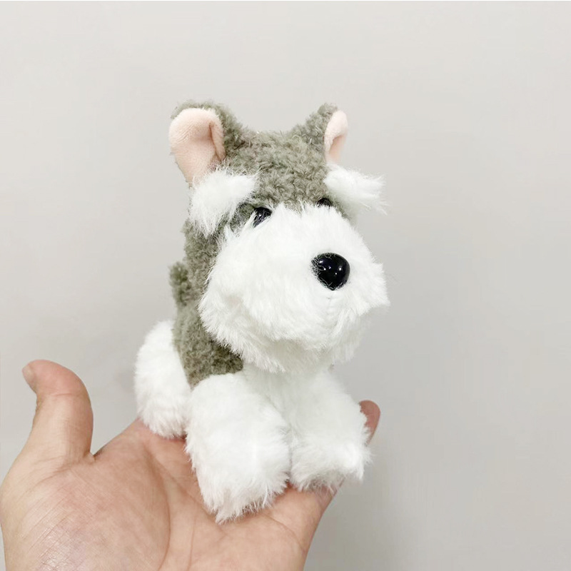 Cute plush Schnauzer dog keychain plush toy, schoolbag pendant, claw machine doll, birthday gift pic 7