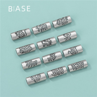 s925 sterling silver Thai Silver retro elephant bead diy handcrafted small elephant bucket bead Buddhist bead bracelet accessory manufacturer wholesale pic 11