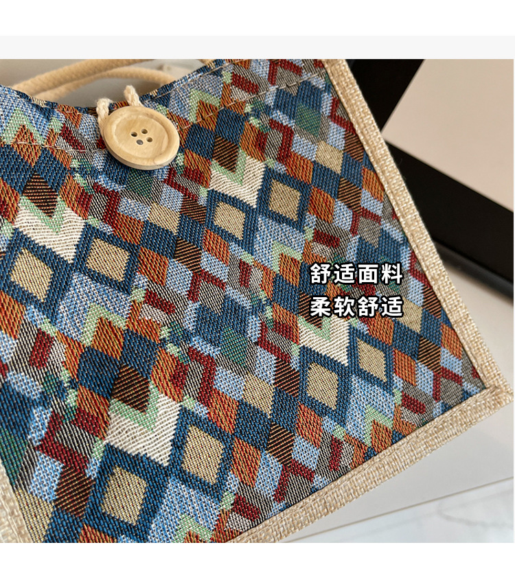 小众高级感防水麻布手提包秋冬季新款伴手礼袋现货批发手拎小挎包详情5