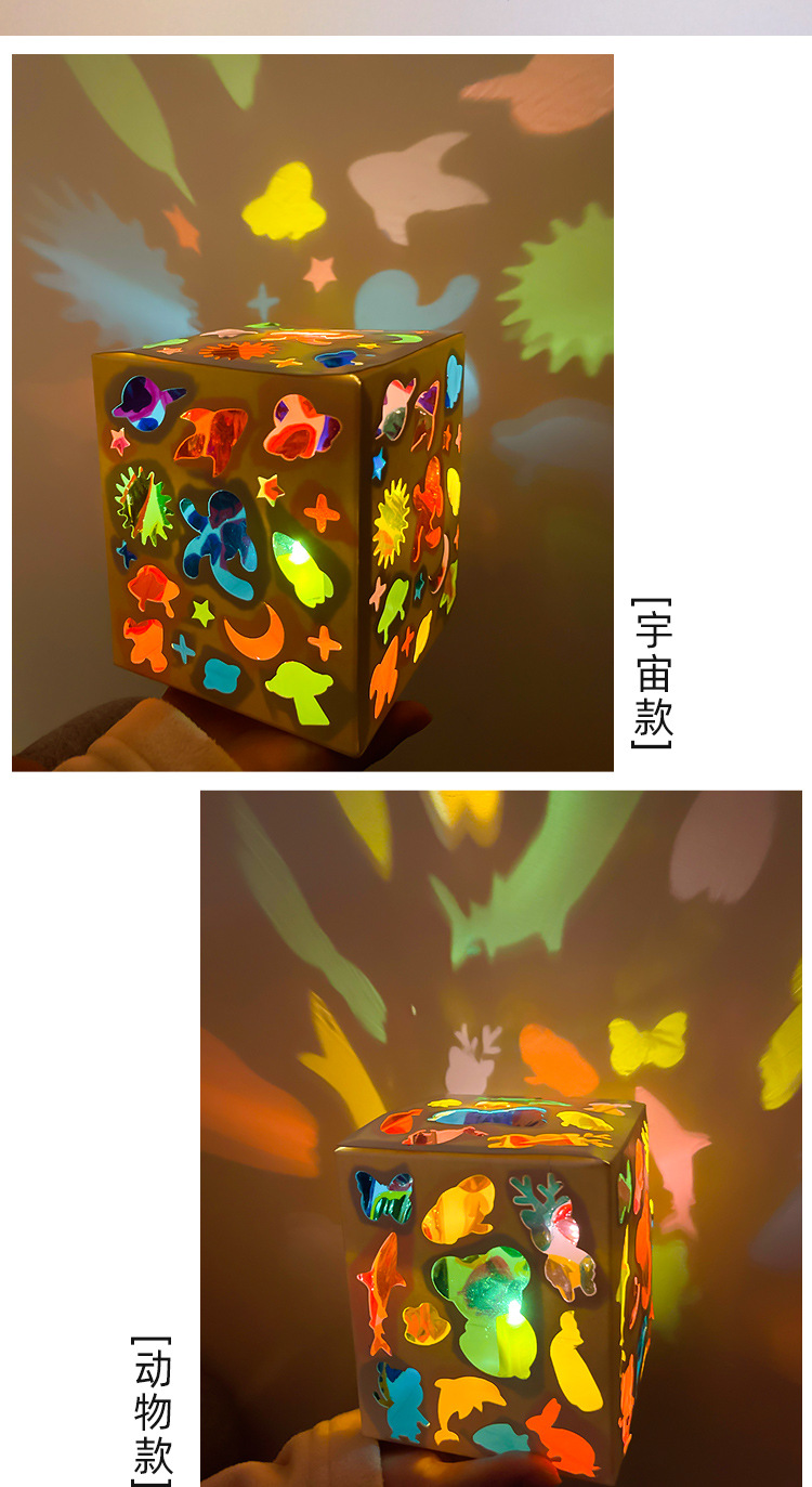 彩色玻璃纸灯笼儿童手工光影游戏幼儿园diy制作手提投影灯材料包详情21