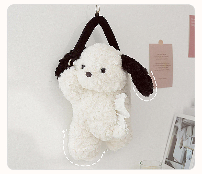 Creamy puppy plush creative tissue box, hand-held car home hanging paper bag, cute cartoon car home products pic 14