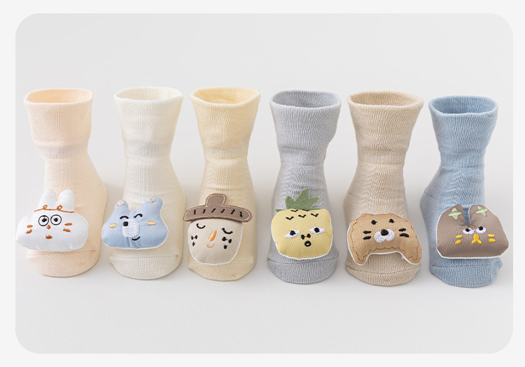 Baby socks, Class a cotton spring and summer new cartoon baby socks, glue anti-slip mid-calf newborn socks for 0-1 year old pic 15