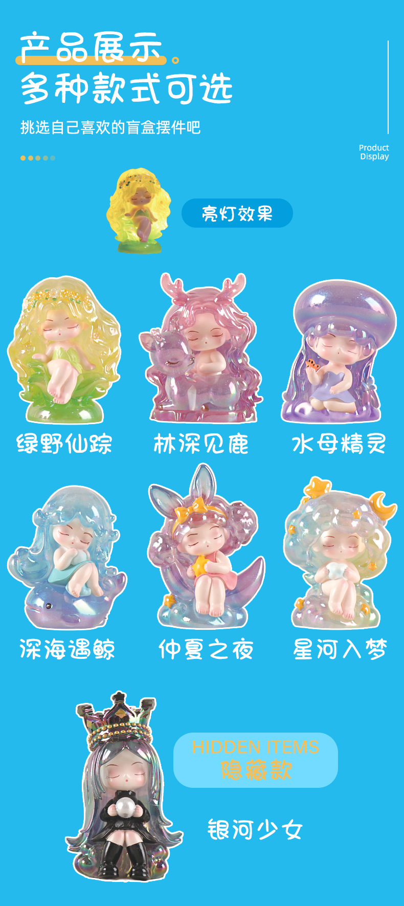 New Dream Night third-generation blind box collectibles, glowing figurines, home resin decorative items, as a gift for your girlfriend pic 3