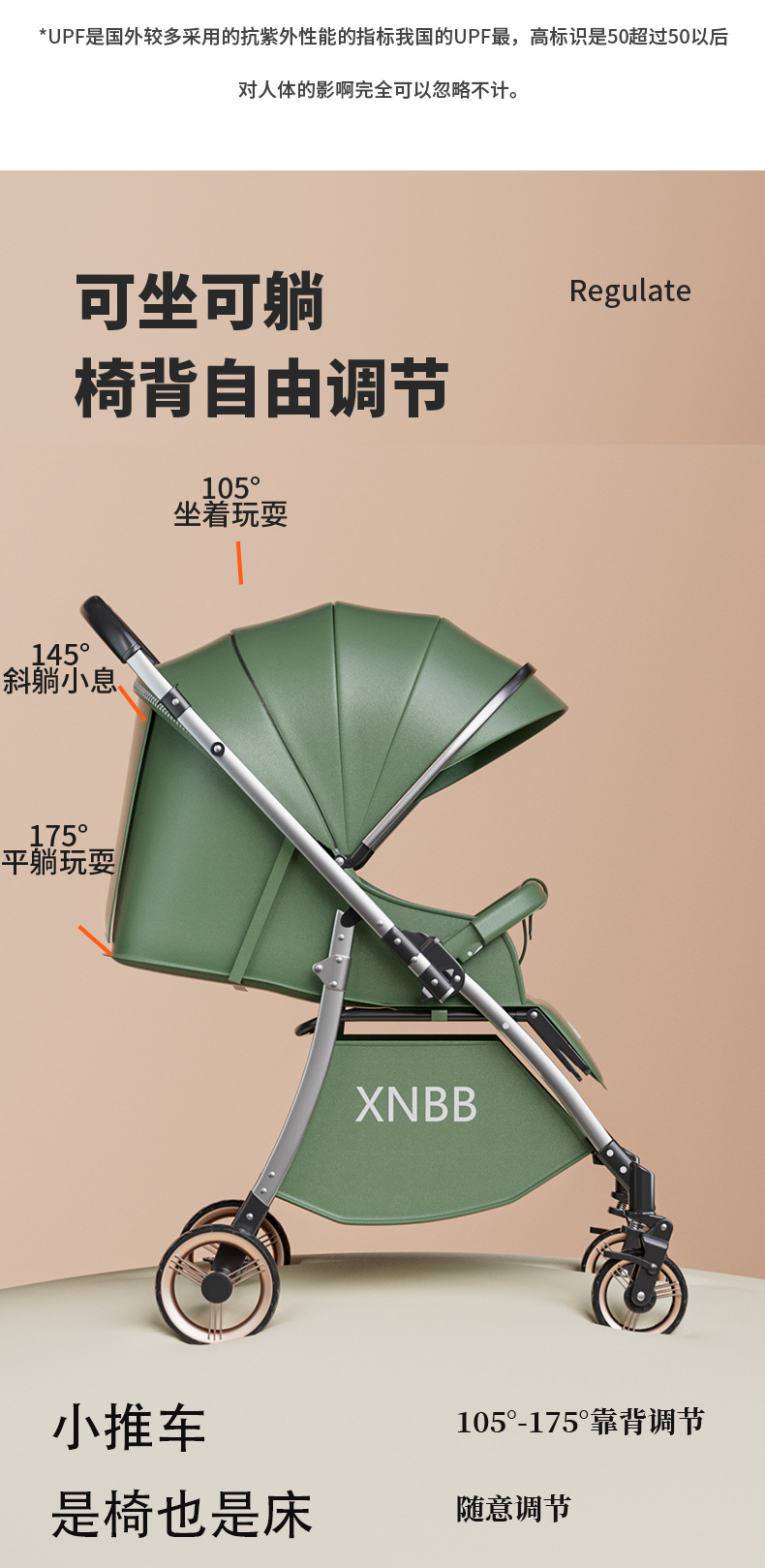 高景观双向婴儿推车可坐可躺可折叠超轻便携避震0-3岁宝宝儿童车详情10