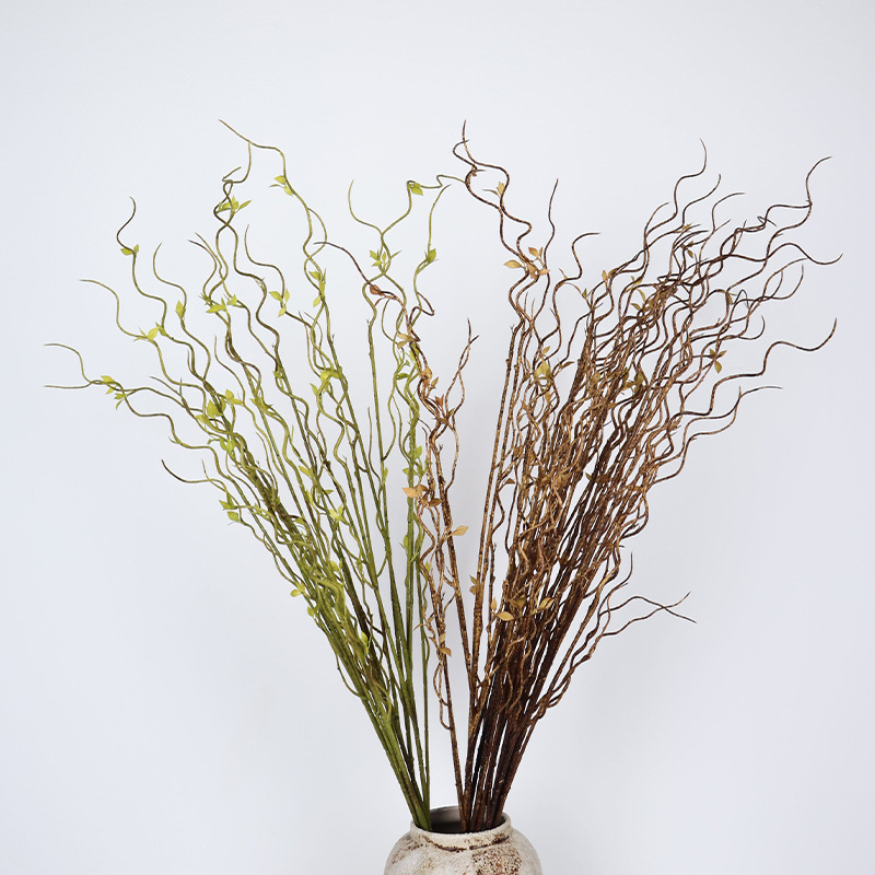 仿真植物柳枝枯枝龙柳柳芽柳支树枝线条插花4叉龙柳家居装饰花材详情5