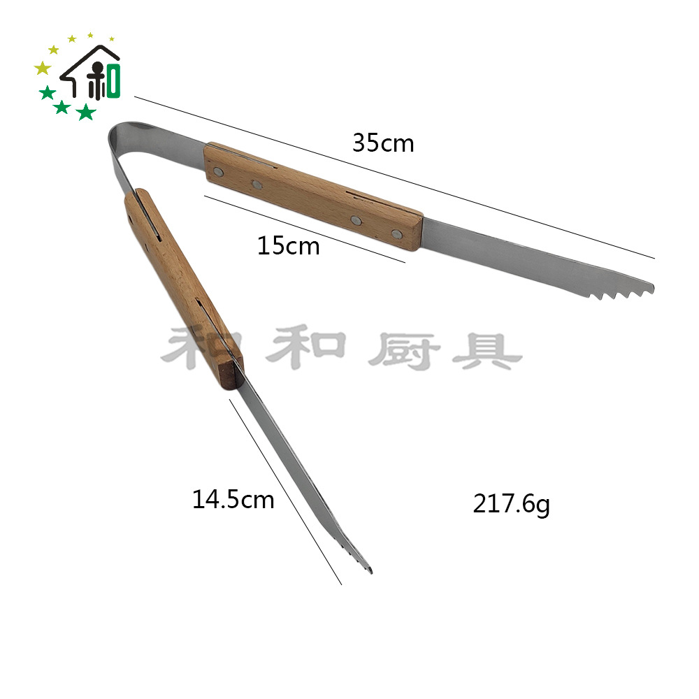 木柄不锈钢斜口料理铲煎铲烧烤铁刷烧烤工具铲子铁板烧炒牛排扒铲详情4