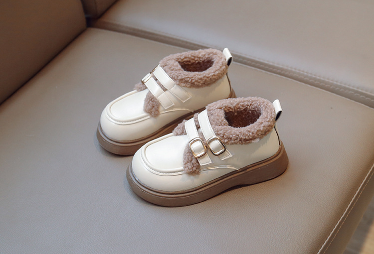 女童棉鞋加绒英伦风公主鞋2024秋冬新款保暖加厚软底小女孩豆豆鞋详情14