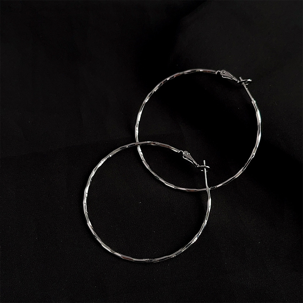 Exaggerated personality, ins, high-end, sweet and cool, versatile, large round ear rings, simple and elegant, new earrings from the factory pic 5