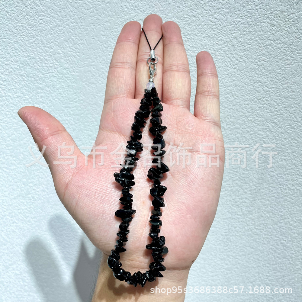 European and American ins crushed stone mobile phone chain, natural crystal mobile phone chain, DIY rose crystal amethyst beads mobile phone lanyard pic 7