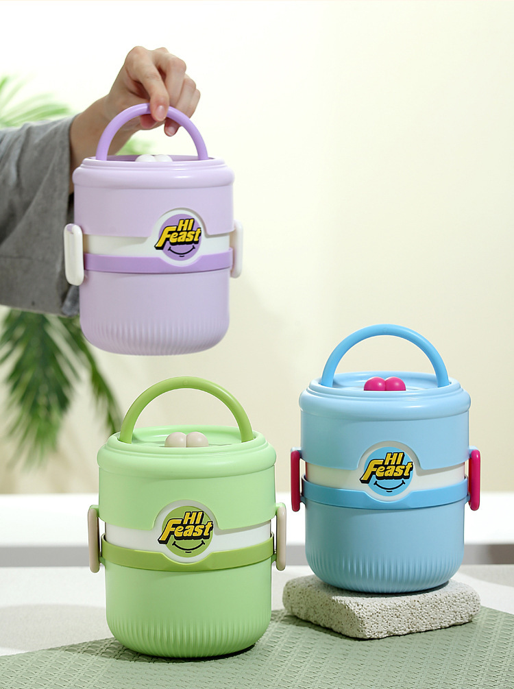 Double-layer student lunch box, microwave-safe heating bento box, office worker adult food-grade stainless steel lunch box pic 16