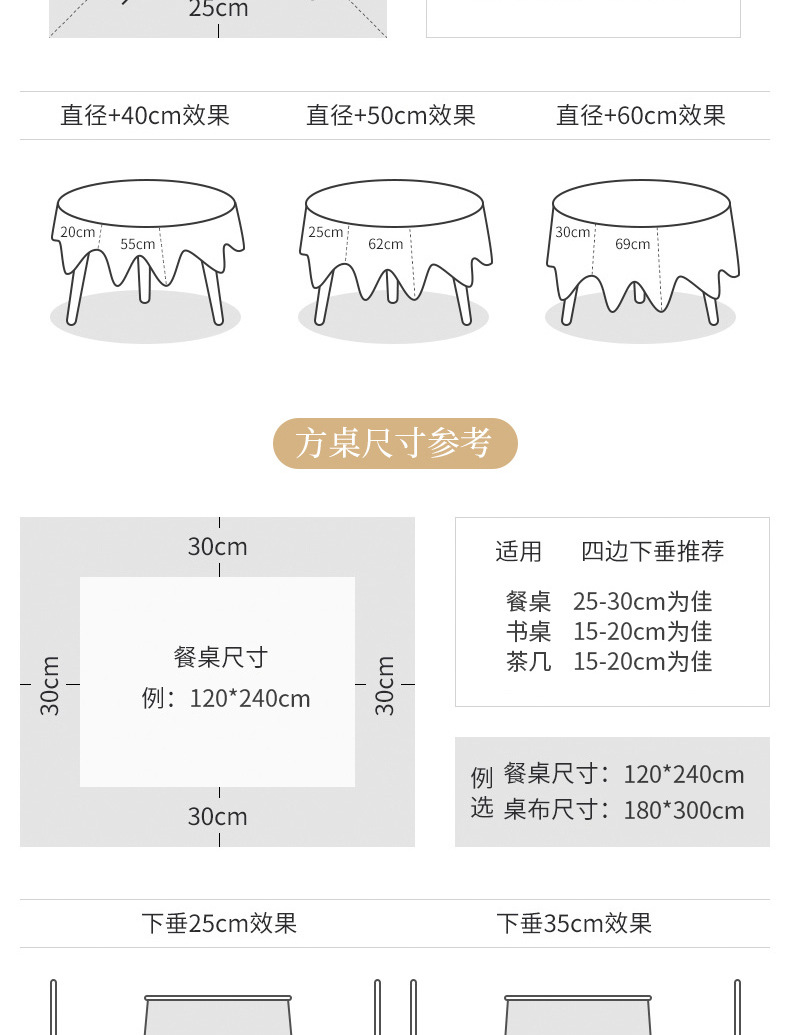 北欧桌布棉麻高级感桌布茶几布流苏边台布防尘华夫格餐布圆桌布详情11