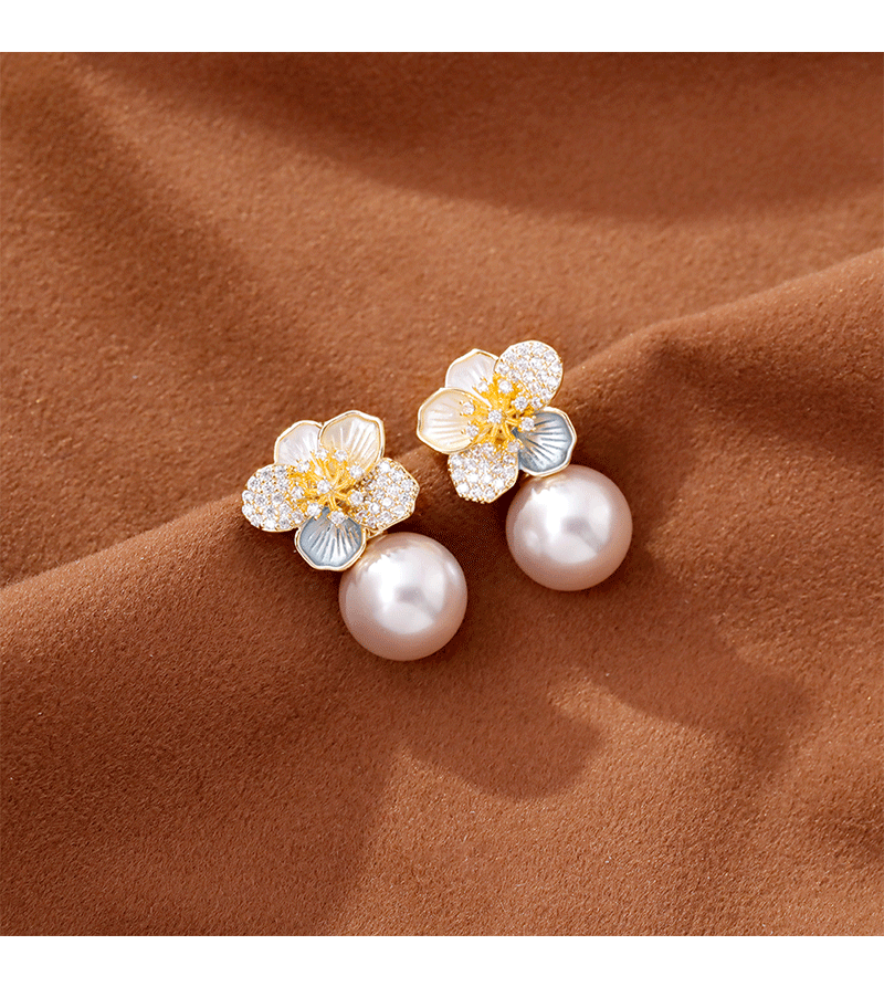 Hyacinth fashion hyacinth, светловолосые цветочки, жемчужные серьги, маленькие женщины, создавай дорогие сенсорные серьги, 2025 бадминтоударные серьги для ушей pic 6