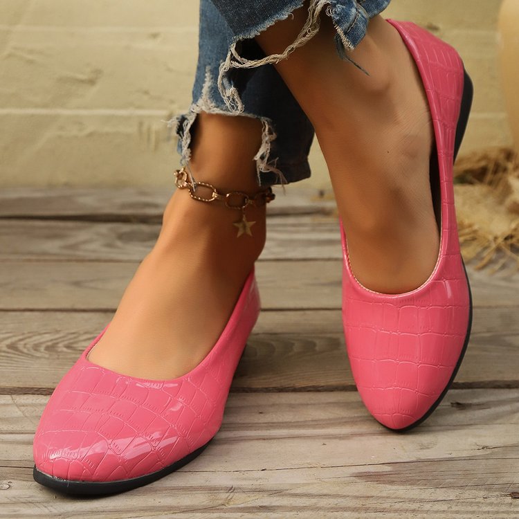 European and American export large-sized casual flat bean shoes 2025 Spring new style pointed-toe soft-soled outerwear shallow opening single shoes for women pic 3
