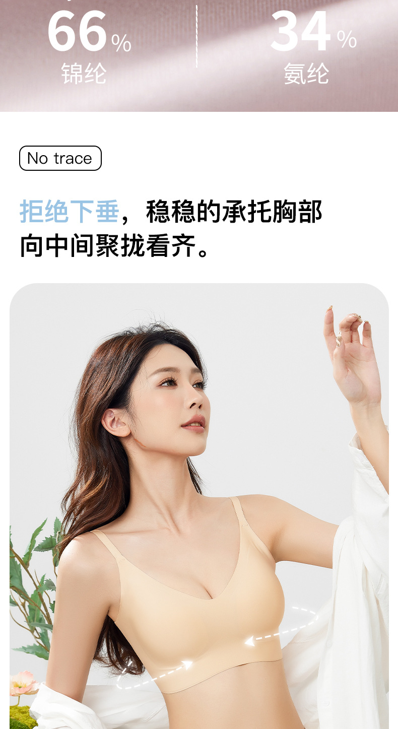 固定杯无痕美背内衣小胸聚拢收副乳背心式无钢圈防下垂运动文胸女详情14