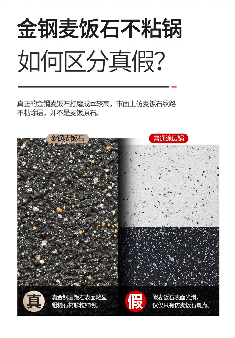 Korean-style tourmaline non-stick pan, household uncoated flat-bottomed wok, induction cooker, gas stove, universal tourmaline wok pic 5