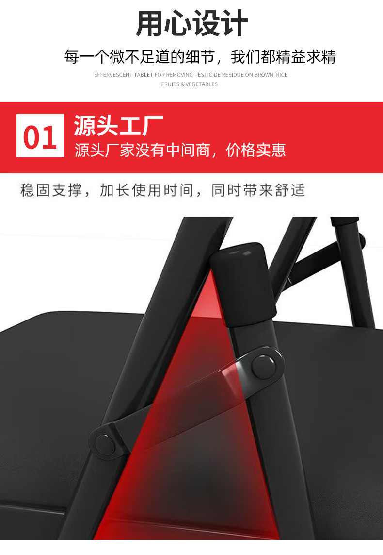 Cross-border manufacturer folding chairs, outdoor plastic office white folding chairs, household backrest portable meeting activity chairs pic 4