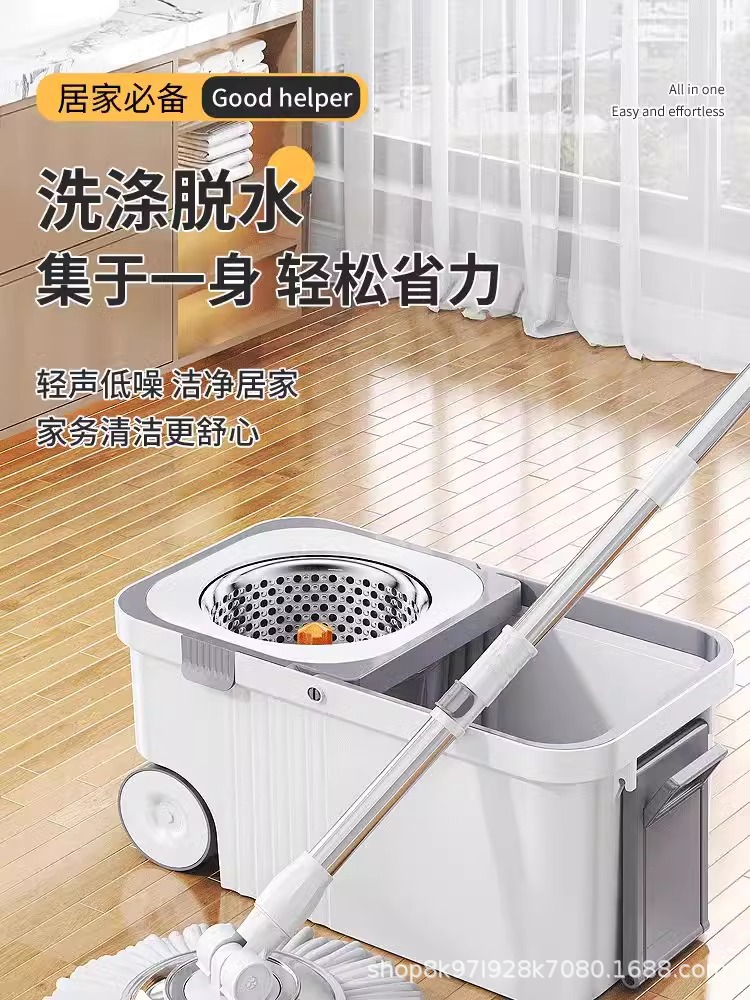 Rotary mop for home use 2025 New model, self-twisting, dehydrating, no need for hand washing, lazy person, effortless mopping mop bucket pic 1