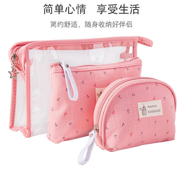 Nuevo barco bolsa de anclaje bolsa de maquillaje transparente para mujer set de viaje bolsa de tocador a prueba de agua conjunto de tres piezas bolsa de almacenamiento de maquillaje pic 15
