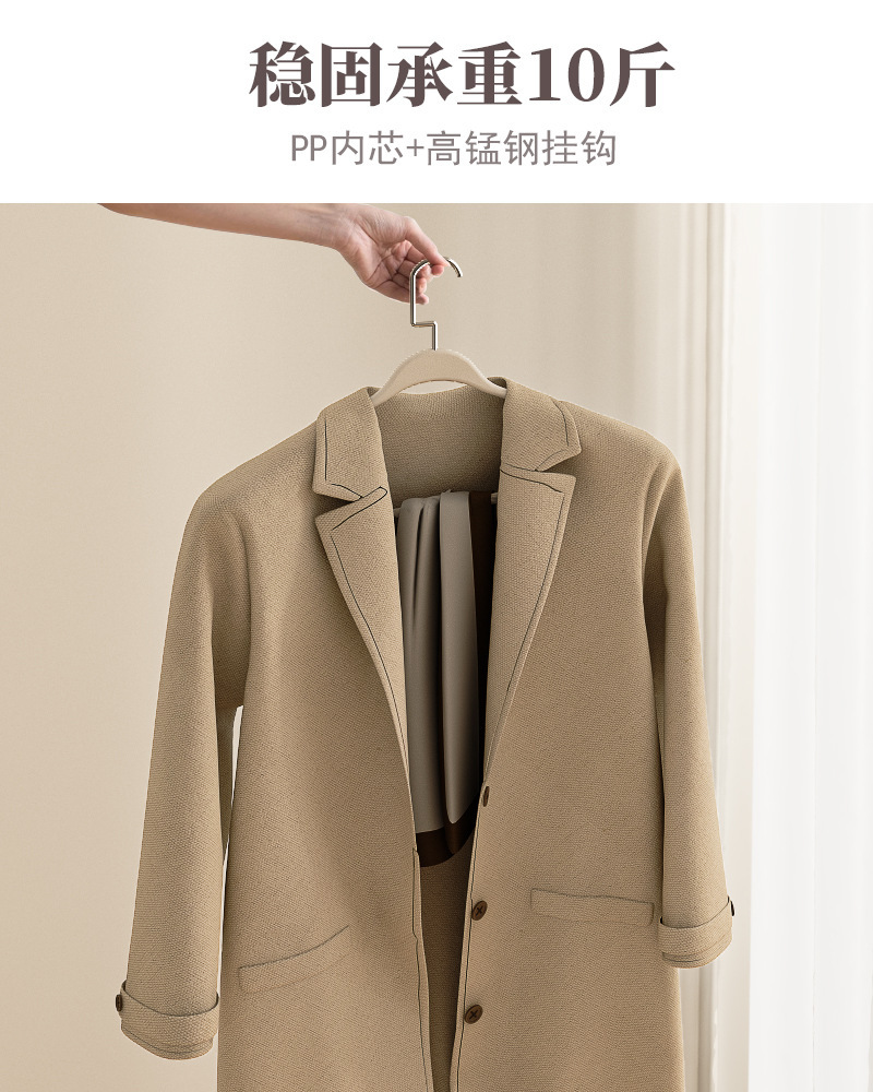 Wide-shoulder coat hanger for home use, seamless, anti-slip, anti-shoulder corner, no clogging, clothes rack for drying, adult clothes support pic 9