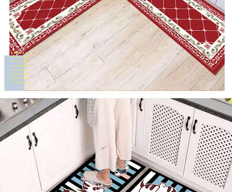 Cross-border ins kitchen floor MATS wholesale, long absorbent bathroom floor MATS, simple home kitchen carpets pic 11