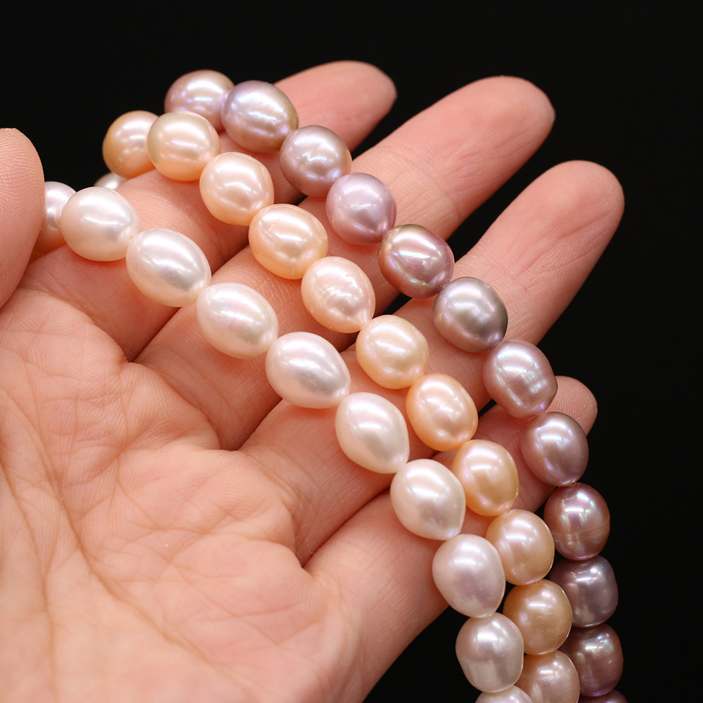 Natural freshwater pearl rice-shaped pearl DIY jewelry accessories, handcrafted jewelry necklaces production and wholesale pic 9