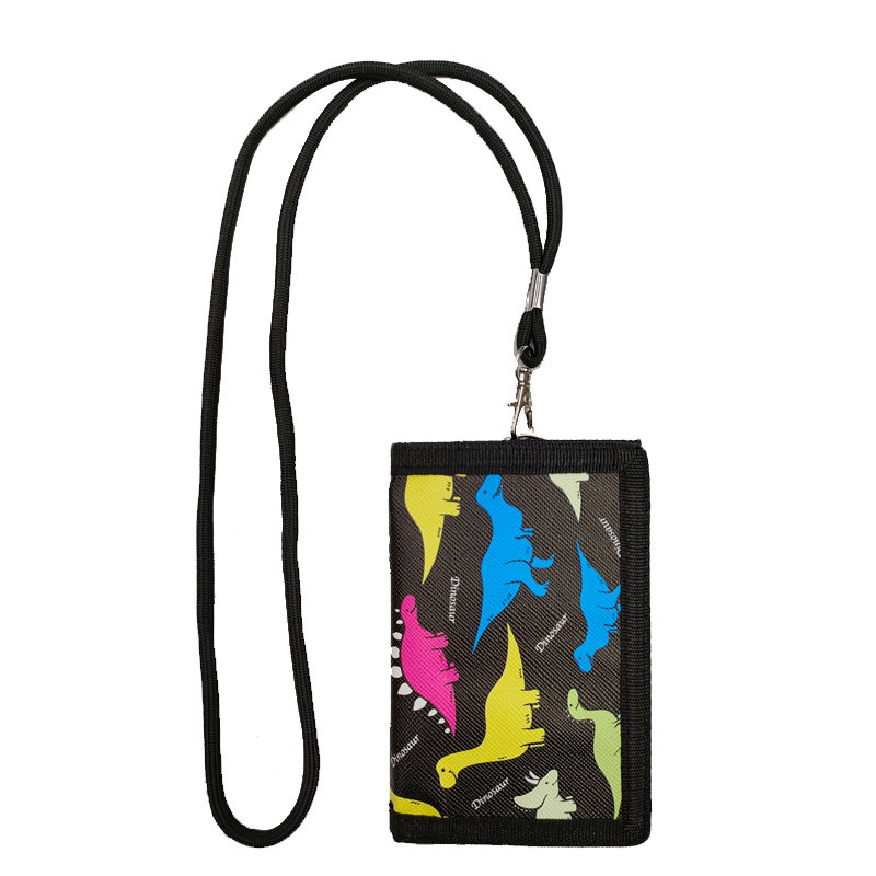 跨境挂绳学生儿童钱包 动漫卡通独角兽钱夹 超轻薄款礼品折叠足球证件卡套详情3