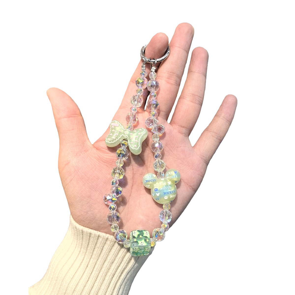 Ins-style cream butterfly star beaded mobile phone chain cartoon pendant rope, girlish heart portable anti-loss bag pendant pic 3