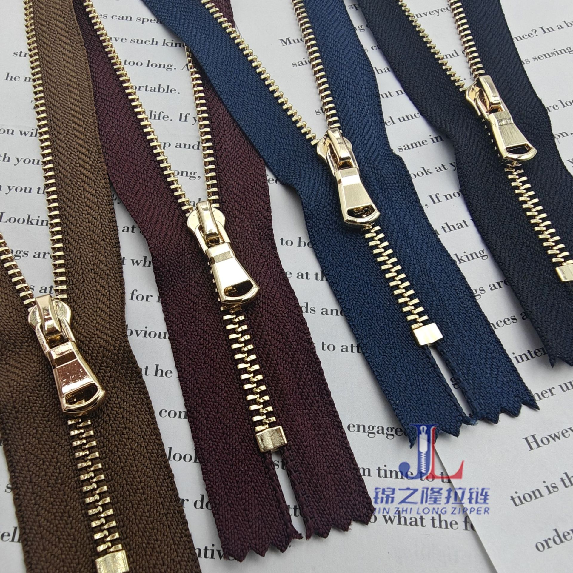 No. 3 and No. 5 metal Y-tooth light gold white gold open tail closed tail clothing set zipper access control pocket pic 10