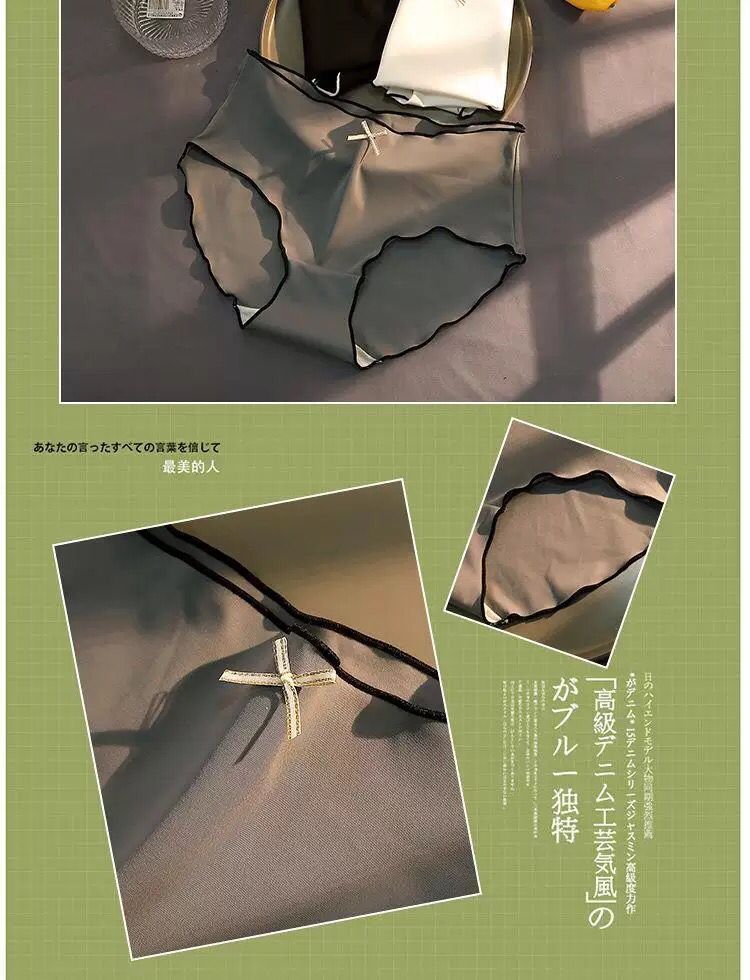 冰丝内裤女冷淡风少女中腰日系抗菌学生性感夏季超薄三角裤女批发详情12