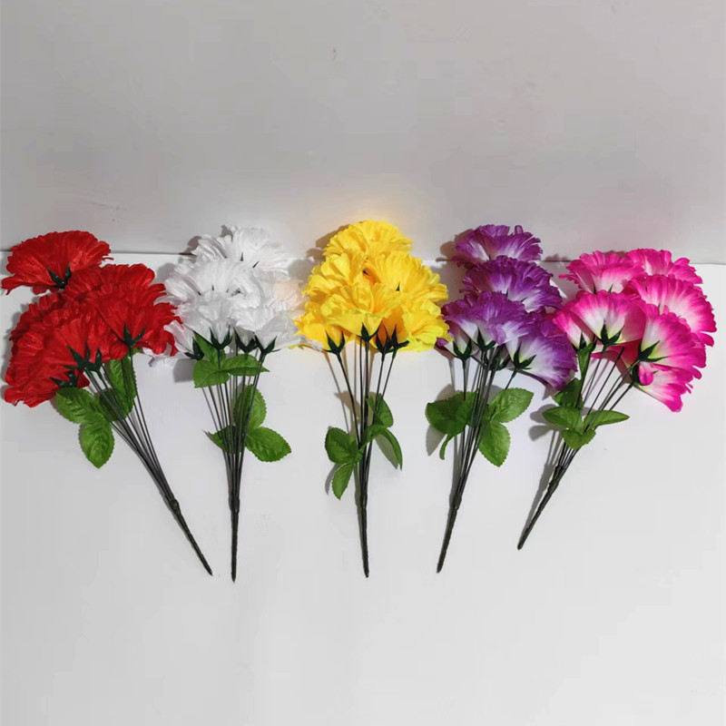 清明节仿真菊花花束祭坟扫墓用品花摆放假花 上坟思念菊批发详情1