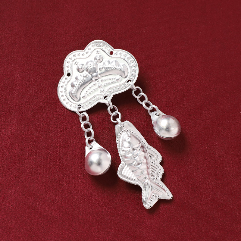 Miao ethnic style headwear, hair clips, retro Miao silver tassels, foot swaying, Hanfu, ancient style, Warring States period robe, side hair clips for women pic 12