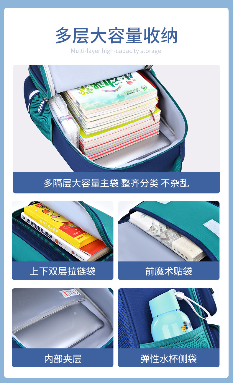 定制logo书包小学生儿童双肩包印字印logo图案订做护脊减负男孩女详情12