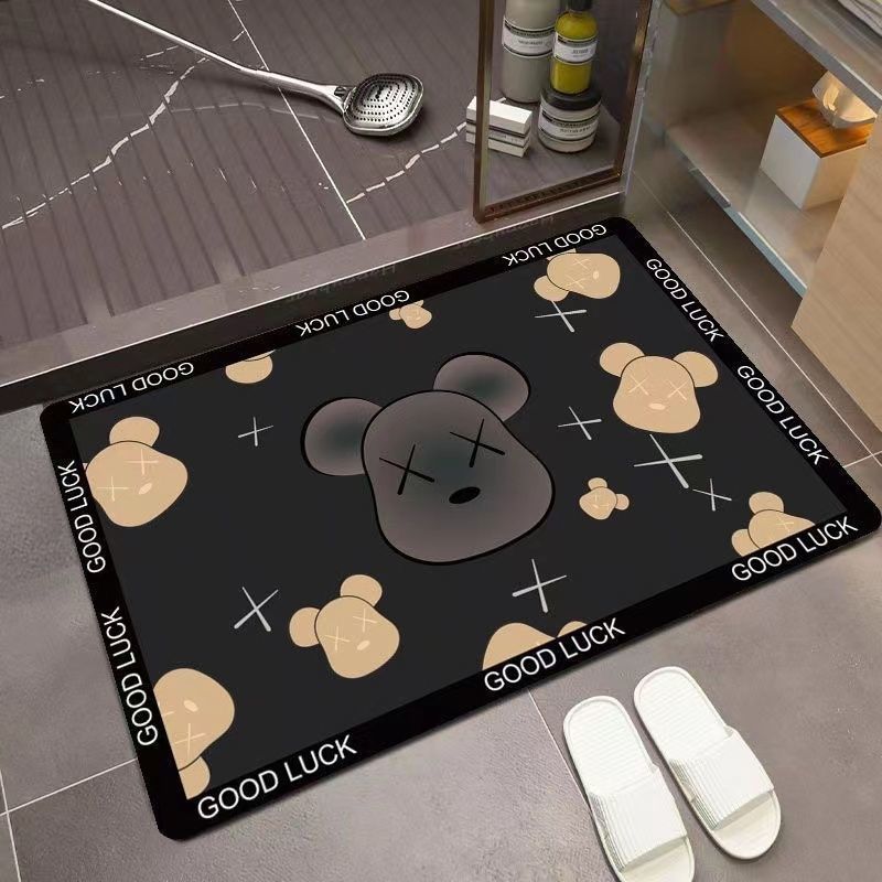 No-wash diatom mud household door entrance bathroom absorbent floor mat, kitchen and bathroom rubber anti-slip large foot mat pic 13