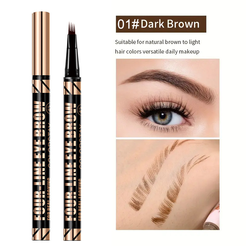 【 Cross-border Exclusive 】QICIY four-fork Eyebrow pencils are waterproof and do not smudge easily. Wholesale of eyebrow pencils, eye makeup, and other cosmetics pic 8