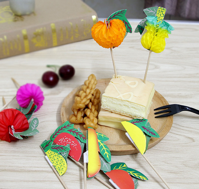 Disposable fruit skewers, cold dish platters, artistic ornaments, high appearance level, hamburger cake, sushi, cocktail and drink skewers pic 8