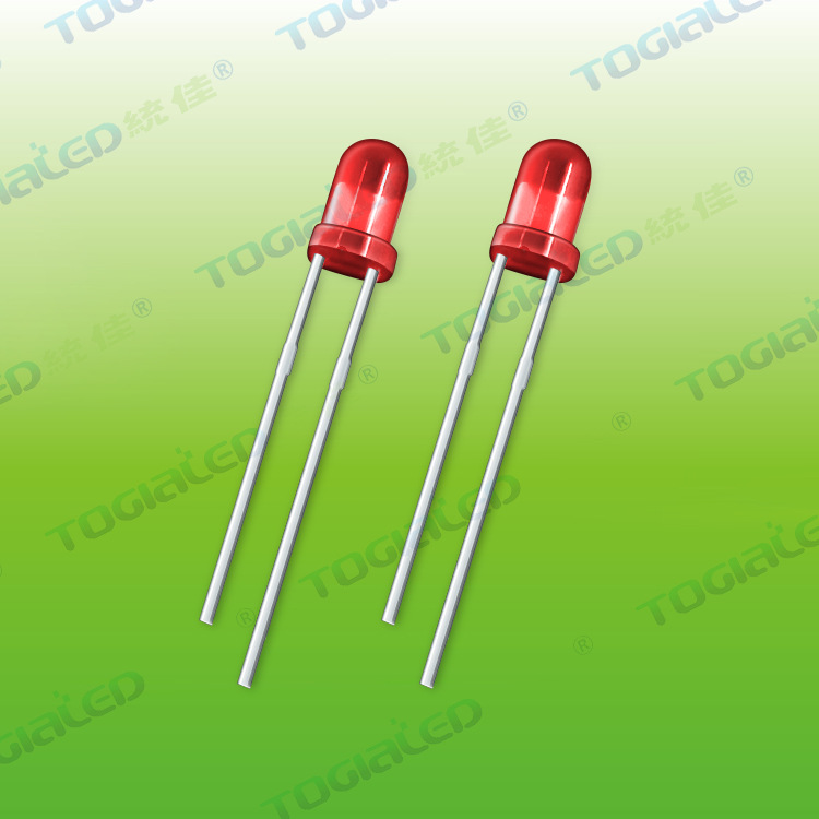 Taiwan Tongjia 3MM through-hole led beads F3, mist-like through-hole LED lights, through-hole red, yellow and green light-emitting diodes pic 1