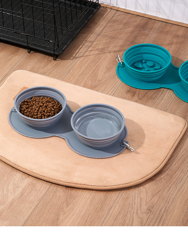 Cross-border pet folding bowl, dog silicone dog bowl, outdoor travel water bowl, portable cat food bowl, dog bowl pic 15