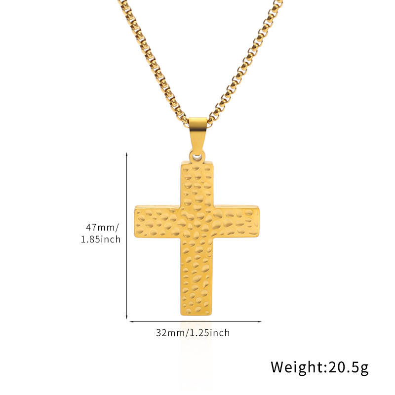 A fashionable and trendy stainless steel cross three-dimensional necklace with a versatile style and suitable for both men and women, featuring cross-border supply from Europe and America pic 1