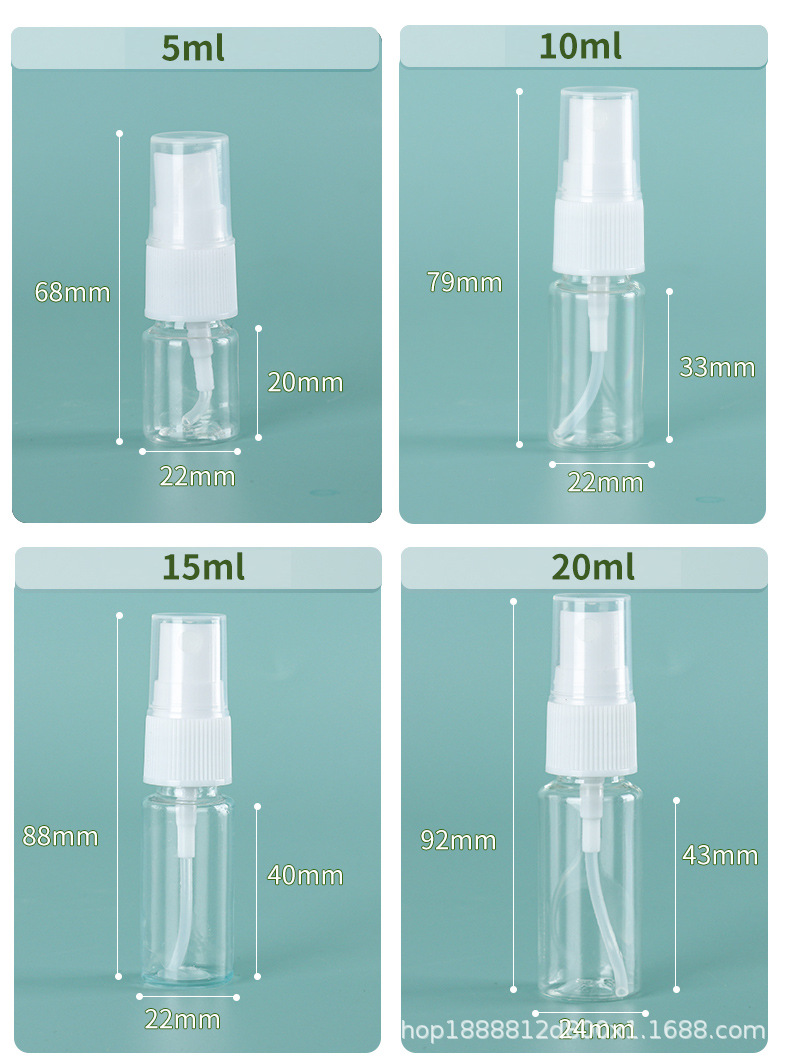 批发20ml/30ml/50ml透明喷雾瓶塑料分装瓶PET塑料喷瓶按压小喷壶详情3