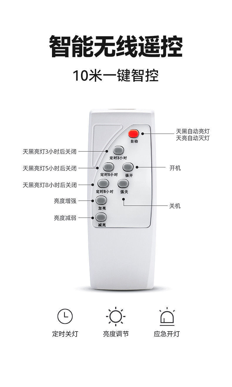 跨境专供太阳能灯户外庭院灯 家用太阳能投光灯 防水太阳能户外灯详情23