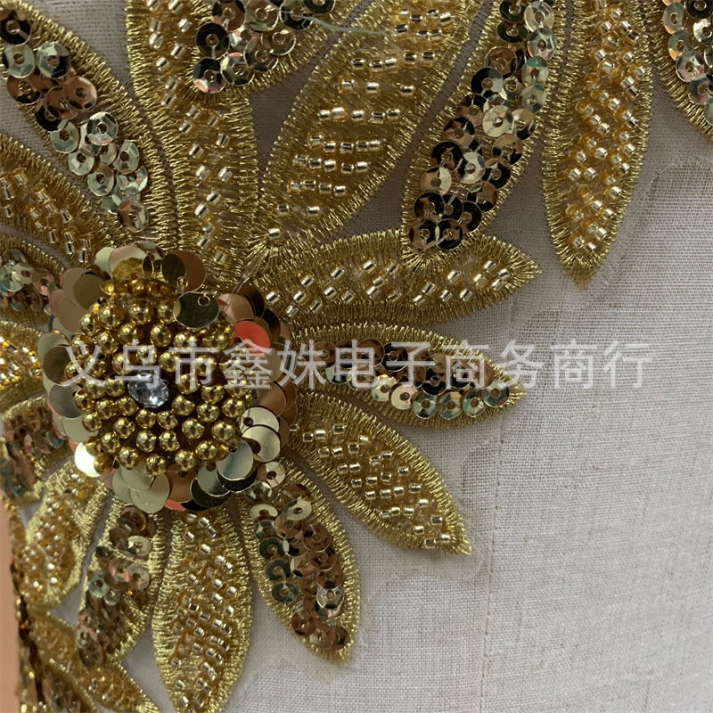 Beaded sequins, embroidered barcodes, wedding dress and evening gown accessories pic 7