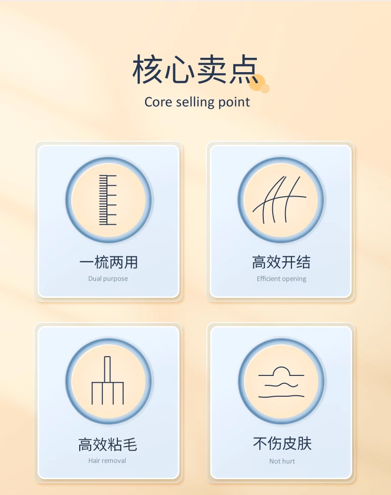 Sticky hair paper pet double-sided open knot hair removal tool, dog and cat hair removal brush, needle, rake and comb two-in-one pet comb pic 2