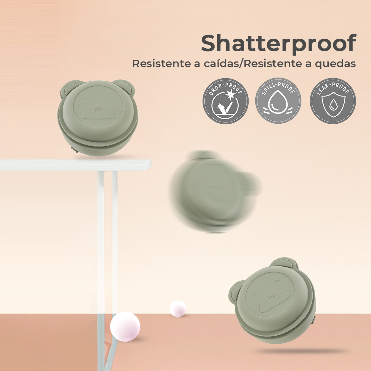 食品级硅胶婴儿辅食熊猫碗不锈钢宝宝餐具耐高温带盖婴童保温饭盒详情5