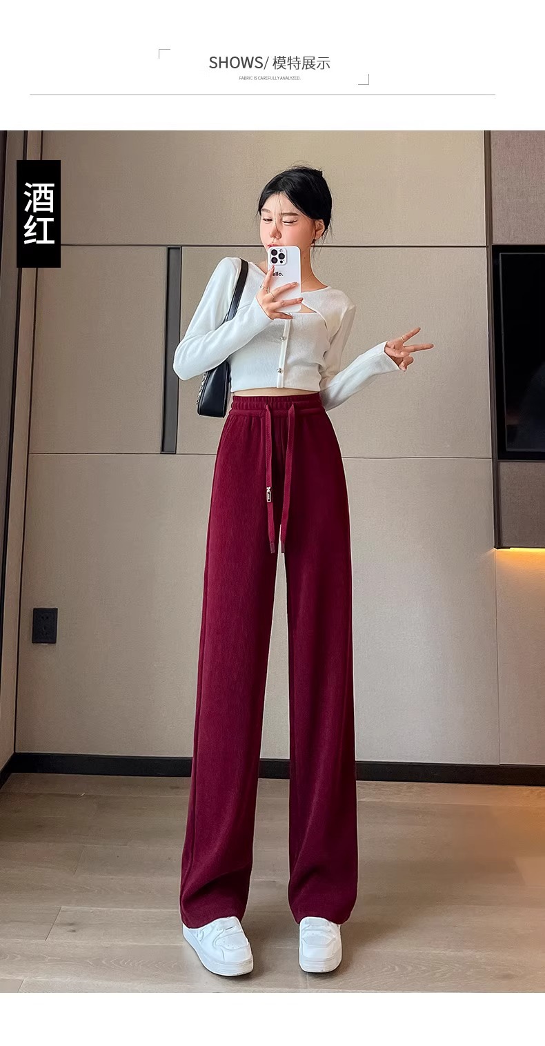 窄版阔腿裤子女2024春季新款高腰显瘦直筒裤休闲拖地长裤通勤风详情14