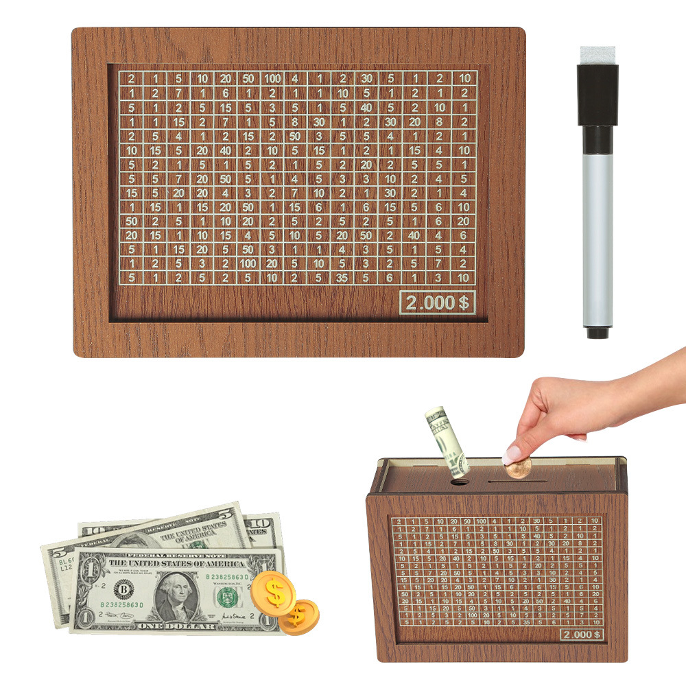 跨境现货 Money Box with Counter 家居质柜台存钱罐木质工艺品详情8