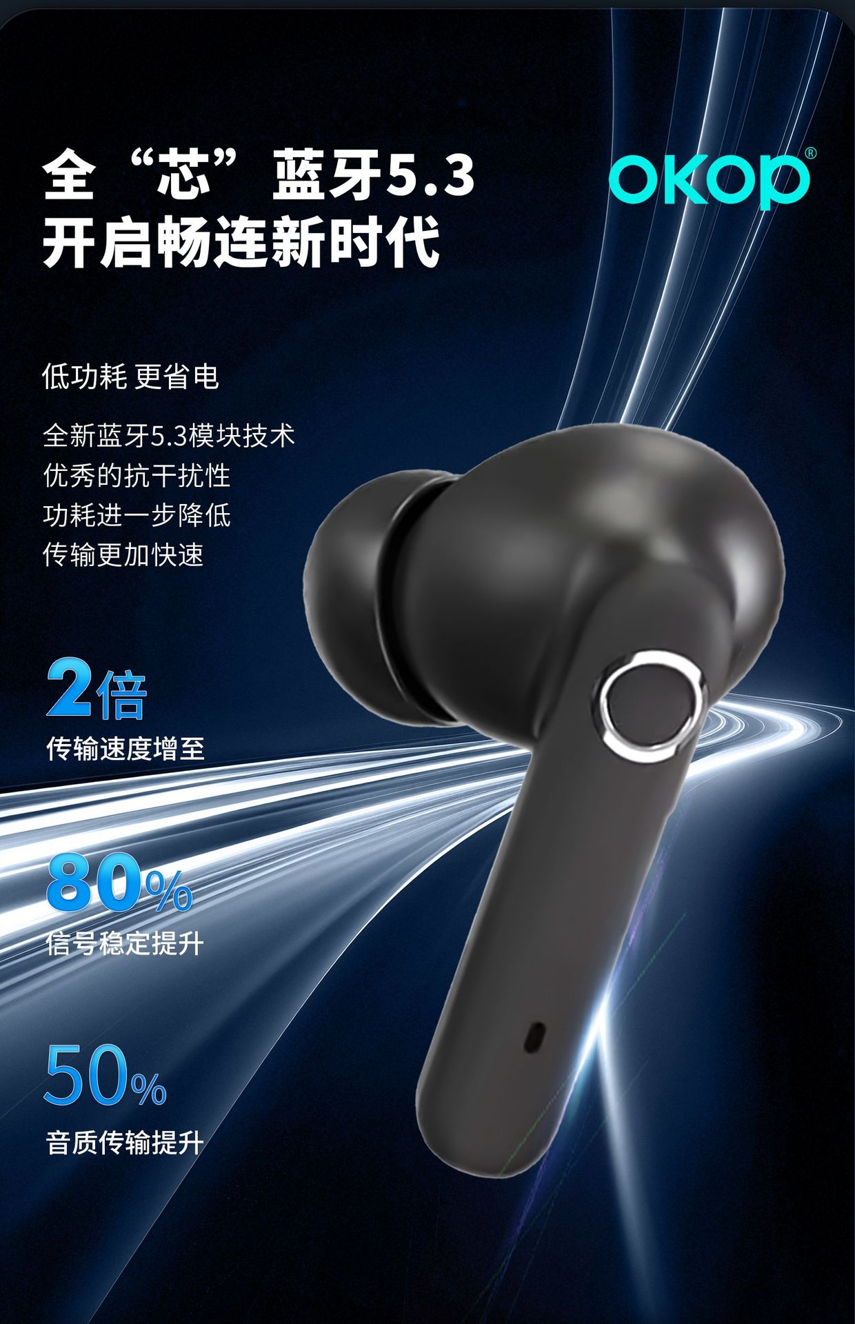 209 Cross-border Best-selling wireless Bluetooth headphones: Semi-in-ear design, simple gaming, low latency call cancellation, long battery life pic 11