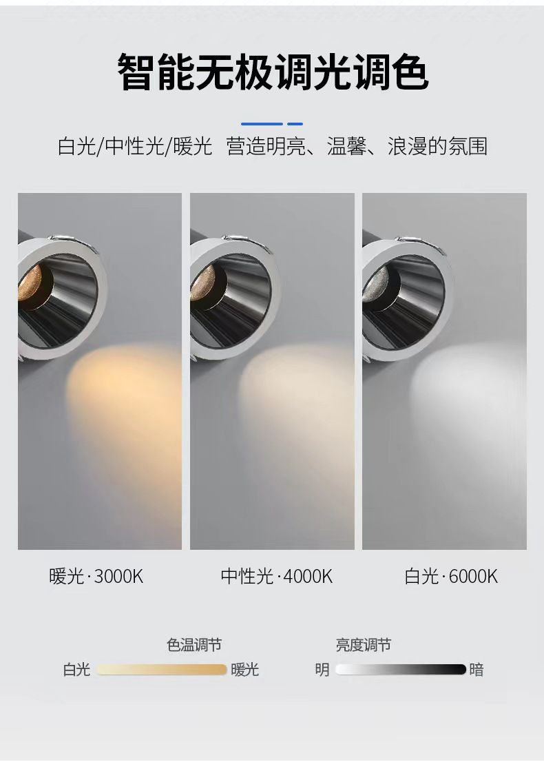 嵌入式小山丘射灯客厅家用led超薄筒灯2024年新款电视洗墙天花灯详情3