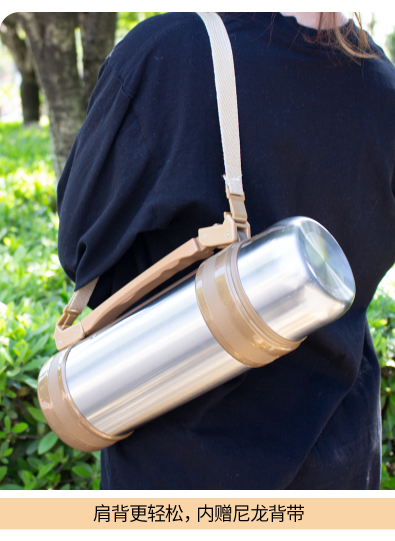304 stainless steel insulated cup, portable handle vacuum travel kettle, outdoor large-capacity sports water kettle pic 4