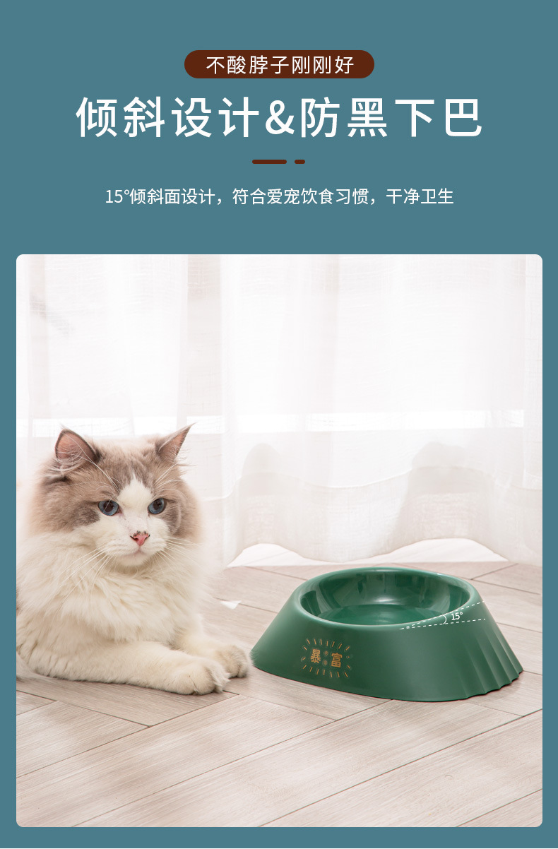 Large-capacity pet cat bowls, anti-slip and anti-tipping dog food sets, easy to clean, thickened pet bowls in stock for wholesale pic 3